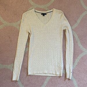 Tommy Hilfiger xs cream v neck sweater